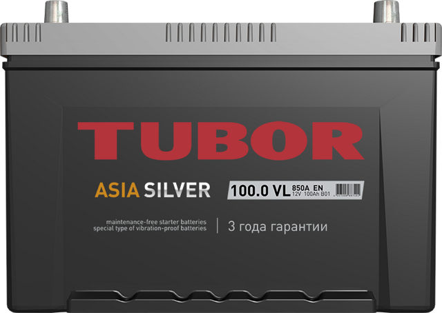 Аккумулятор TUBOR ASIA SILVER 6СТ-100.0 VL B01 | Стартерный аккумулятор