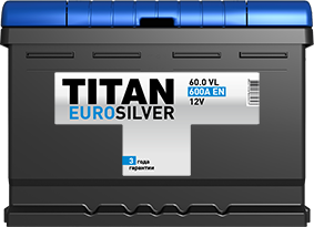 Аккумулятор TITAN EUROSILVER 6CT-60.0 VL (низкая) | Стартерный аккумулятор