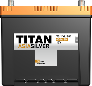 Аккумулятор TITAN ASIASILVER 6CT-70.1 VL B01 | Стартерный аккумулятор